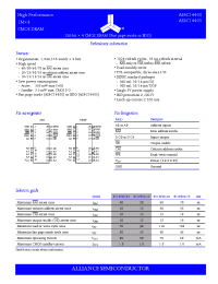 Datasheet AS4C14400-40JC manufacturer Alliance