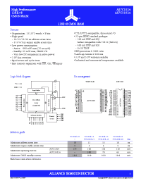 Datasheet AS7C1024-15PC manufacturer Alliance
