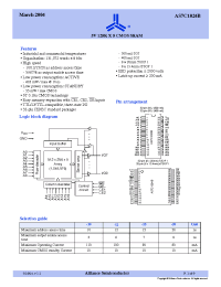 Datasheet AS7C1024B-20TJI manufacturer Alliance