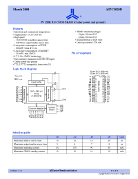 Datasheet AS7C1025B-20TJI manufacturer Alliance