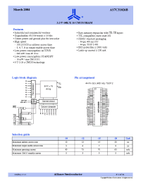Datasheet AS7C31026B-10TC manufacturer Alliance