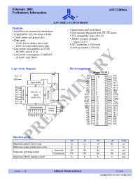 Datasheet AS7C32096A-20TCN manufacturer Alliance