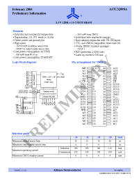 Datasheet AS7C32098A-15TC manufacturer Alliance