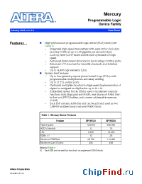 Datasheet EP1M120F484C7 manufacturer Altera