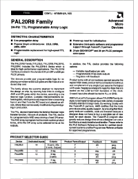 Datasheet PAL20L8-72DC manufacturer AMD