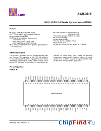 Datasheet A43L3616V-6 manufacturer AMICC