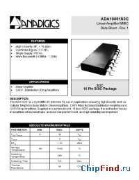 Datasheet ADA10001S3C manufacturer Anadigics