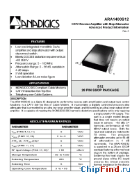 Datasheet ARA1400S12 manufacturer Anadigics