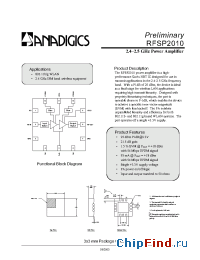 Datasheet PRFS-P2010-007 manufacturer Anadigics