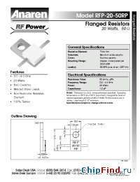 Datasheet RFP-20-50RP manufacturer Anaren