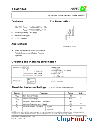 Datasheet APM3020P manufacturer Anpec