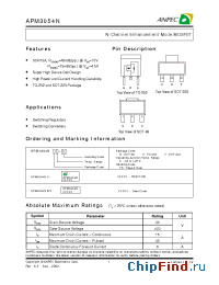 Datasheet APM3054N manufacturer Anpec
