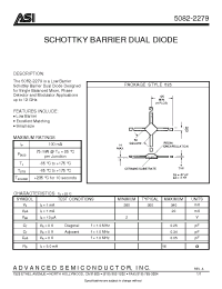 Datasheet 5082-2279 manufacturer ASI