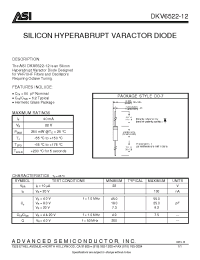 Datasheet DKV6522-12 manufacturer ASI