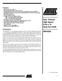 Datasheet 5962-9161706QZC manufacturer ATMEL