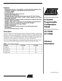 Datasheet AT17F040-30BJC manufacturer ATMEL