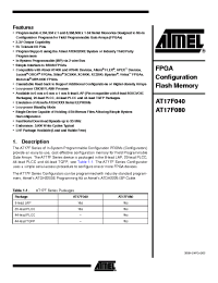 Datasheet AT17F040-30CU manufacturer ATMEL