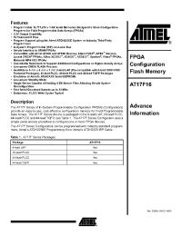 Datasheet AT17F16-30BJC manufacturer ATMEL