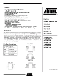Datasheet AT24C01A-10C manufacturer ATMEL