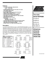 Datasheet AT24C01A-10MC manufacturer ATMEL
