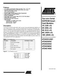 Datasheet AT24C01ASC manufacturer ATMEL