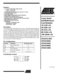 Datasheet AT24C01ASC-09AT manufacturer ATMEL