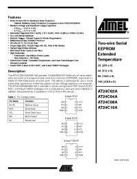 Datasheet AT24C02A-10PE-2.7 manufacturer ATMEL