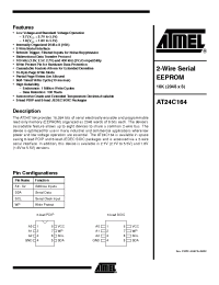 Datasheet AT24C164-10C-1.8 manufacturer ATMEL