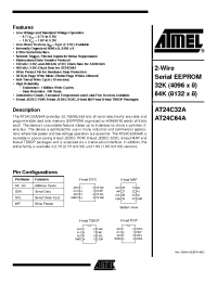 Datasheet AT24C64AN-10SJ-1.8 manufacturer ATMEL