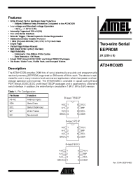 Datasheet AT24HC02BN-10SU-1.8 manufacturer ATMEL