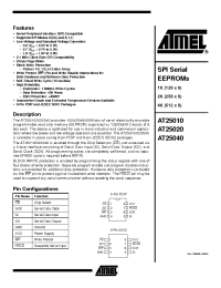 Datasheet AT25010-10PC-2.7 manufacturer ATMEL