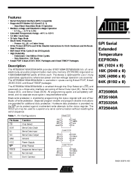 Datasheet AT25080A-10PQ-2.7 manufacturer ATMEL