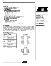 Datasheet AT25P1024C1-10CC manufacturer ATMEL