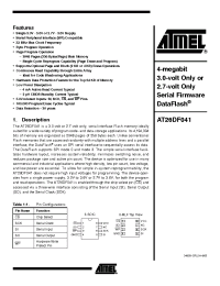 Datasheet AT26DF041 manufacturer ATMEL