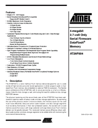 Datasheet AT26F004-SU manufacturer ATMEL
