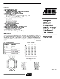 Datasheet AT27BV020 manufacturer ATMEL