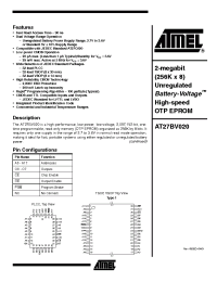 Datasheet AT27BV020-10 manufacturer ATMEL