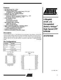 Datasheet AT27BV040-10C manufacturer ATMEL