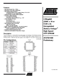 Datasheet AT27BV400 manufacturer ATMEL