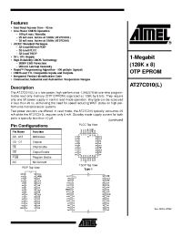 Datasheet AT27C010-10C manufacturer ATMEL