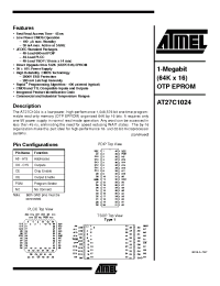 Datasheet AT27C1024 manufacturer ATMEL