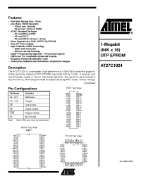 Datasheet AT27C1024-10M manufacturer ATMEL