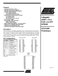Datasheet AT27C400-12PC manufacturer ATMEL