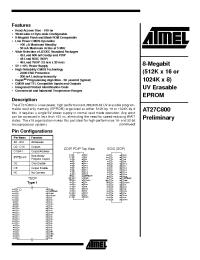 Datasheet AT27C800-10DI manufacturer ATMEL