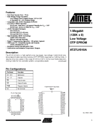 Datasheet AT27LV010A-70 manufacturer ATMEL