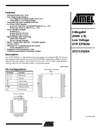 Datasheet AT27LV020A-15I manufacturer ATMEL