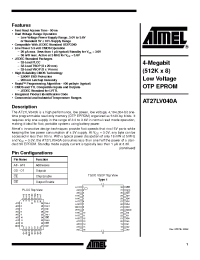 Datasheet AT27LV040A-12VC manufacturer ATMEL