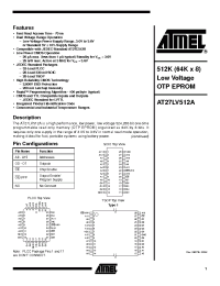 Datasheet AT27LV512A-70JI manufacturer ATMEL