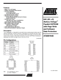 Datasheet AT28BV64B manufacturer ATMEL