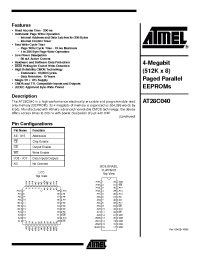 Datasheet AT28C040-15C manufacturer ATMEL